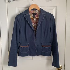 BCBG blazer with leather strap detailing